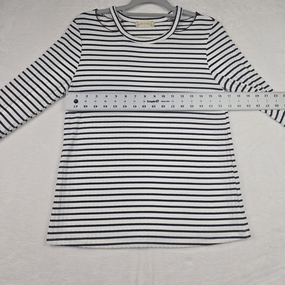 Altar'd State Womens White & Black Striped Blouse Size Small Bell Sleeves - Picture 7 of 10